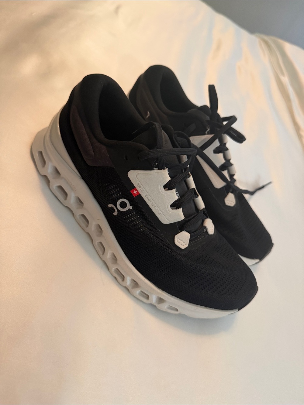 On Running Black Running Shoes with White Logo Accent